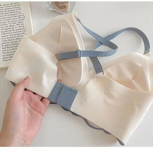 Seamless Invisible Bra For Women Sexy Lingerie Deep Vneck Push Up Bra Wire Free Brassiere Bra Removable Pads Bralette Underwear