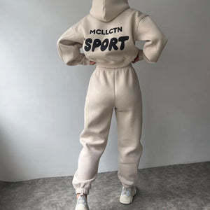 Women Thickened Tracksuit Autumn Winter Warm Hoodies Top Pant Suits Sweatshirts Jogging Pant Outfits Sweatpants 2 Piece Sets