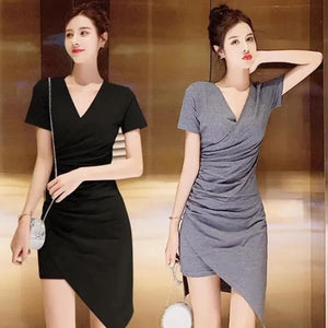 2024 Summer Korean Version New Fashion Sexy Temperament Dresses for Women Slim Fit and Slim Sexy Wrap Hip Skirt Trend