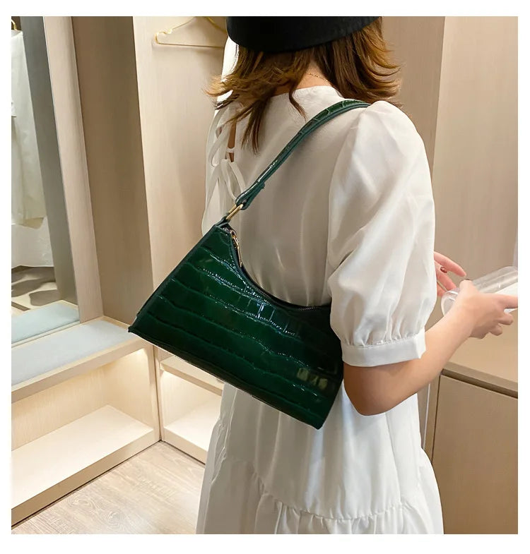 Fashion Exquisite Shopping Bag Retro Casual Women Totes Shoulder Bags Female Leather Solid Color Chain Handbag