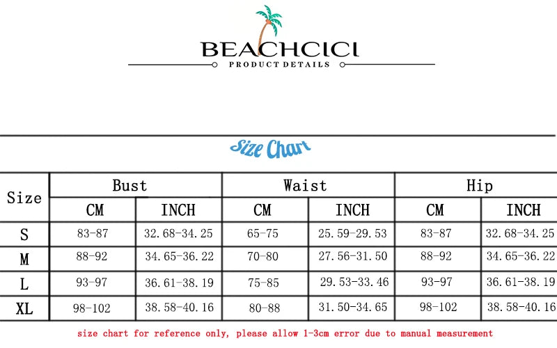 BEACHCICI Women's Printed One-Piece Swimsuit 2023 New Ladies Gather Sexy Sling High Waist Backless Holiday Beach Bikini