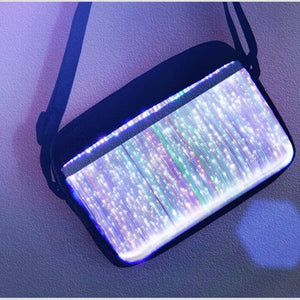 2024 Luminous LED Colorful Single-Shoulder Bags High Street Crossbody Bag Optical Fiber Fabric Fashion Square Bag 가방 сумка Bolso