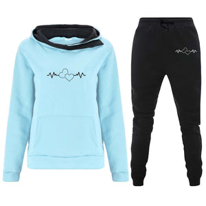 2023 Women Tracksuit Two Piece Set Winter Warm Hoodies Pants Pullovers Sweatshirts Female Jogging Sports Outfits Suits Slim Fit