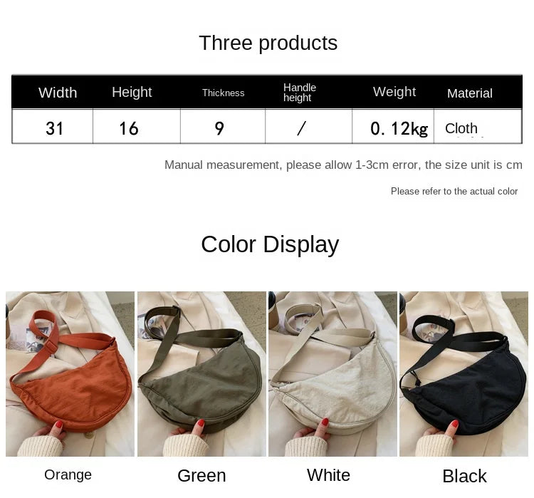 Casual Nylon Hobos Crossbody Bag for Women Designer Shoulder Bags Large Capacity Tote Lady Travel Shopper Bag Female Purses 2025