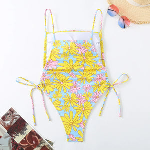 CHICHIC Tropical Plants Paisley Print One Piece Swimsuit Women Tummy Control Sexy Beachwear Vintage Bathing Suit Swimwear 2024