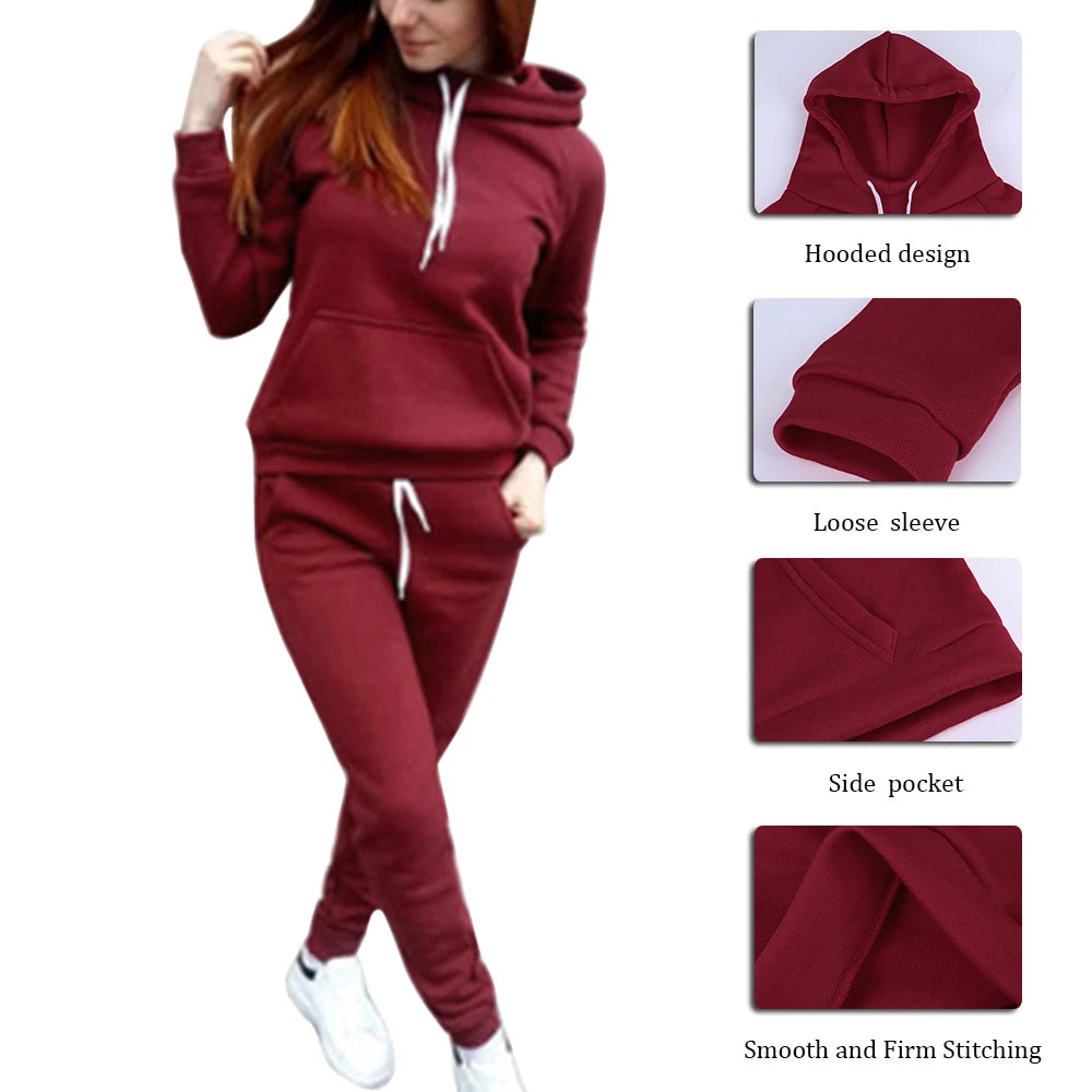 Women Tracksuits Sports Wear Jogging Suits Ladies Hoodie and Pants Set Clothes Sweat Suits