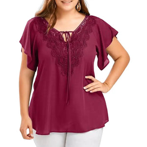 Plus Size Women Blouse V Neck Flare Sleeves Casual Top Lady dresses for women plus size women clothing Large Size 4XL 5XL