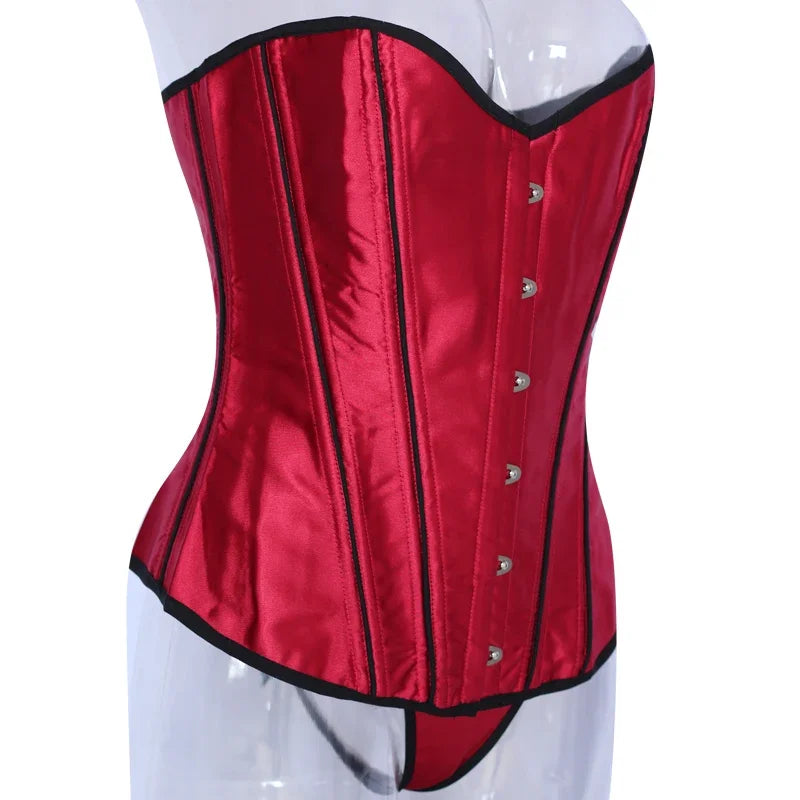 Sexy Red Corset Bustier Women Breathable Slimimg Body Shapwear Corselet Autumn Lightweight Underwear Lingerie