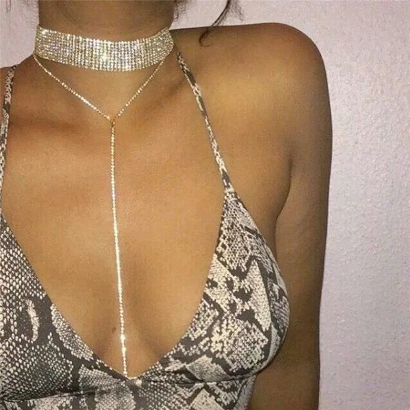 Body Jewelry Sexy Chest Chain Bikini Belly Chains For Women Cross Waist Chains Female Body Suit Girl Beach Fashion Simple Luxury