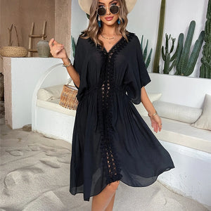 Bohemian Women's Swimsuit Dresses Sexy Beachwear Casual Beach Bathing Suit Cover Up Dress Beach Kimono Cover Ups Beach Dress