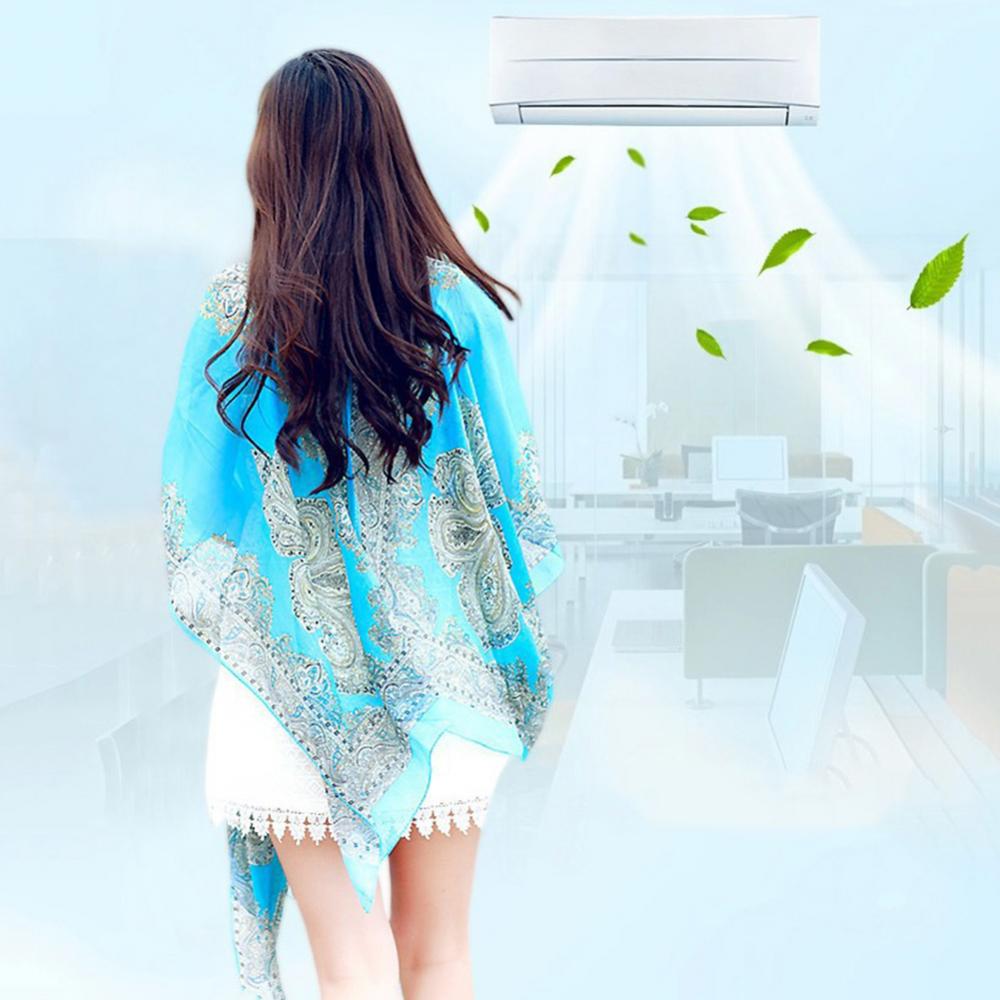 Woman Chiffon Blouse Fashion Women Scarf Shawl Printed Sunscreen Sun Protection Shawl Beach Shawl Soft Loose Bikini Cover Tops