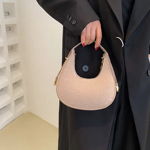 Fashion Luxury Design Felt Shoulder Hobo Bag Women Clutch Handbag Purse Female Solid Color Underarm Bag Small Shopper Tote