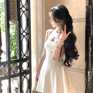 2024 Summer Solid Midi Dress Women French Elegant Holiday Party Dresses A-line Prom Robe Wedding Vestidos Ladies Clothes New