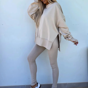 Women Tracksuit Sports Two Piece Set Casual Oversized Sweatshirts And Jogger Pants Set Fleece Sports Suits Workout Outfits Set