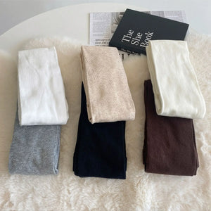 Cotton Thigh High Stockings Pantyhose Tights Women Lingeries Hosiery Lolita Girls Tights Leggings JK Japanese Styles Solid Color