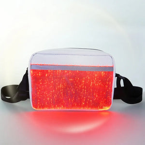 2024 Luminous LED Colorful Single-Shoulder Bags High Street Crossbody Bag Optical Fiber Fabric Fashion Square Bag 가방 сумка Bolso