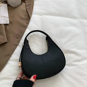 Fashion Luxury Design Felt Shoulder Hobo Bag Women Clutch Handbag Purse Female Solid Color Underarm Bag Small Shopper Tote