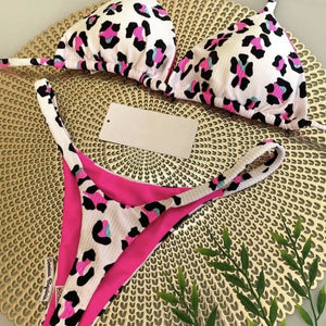 Swimwear Women Cute  Cherry Print Brazilian Thong Bikini Set Sexy Thong Swimsuit Two Pieces Bathing Suit Women 2023 Beach Wear