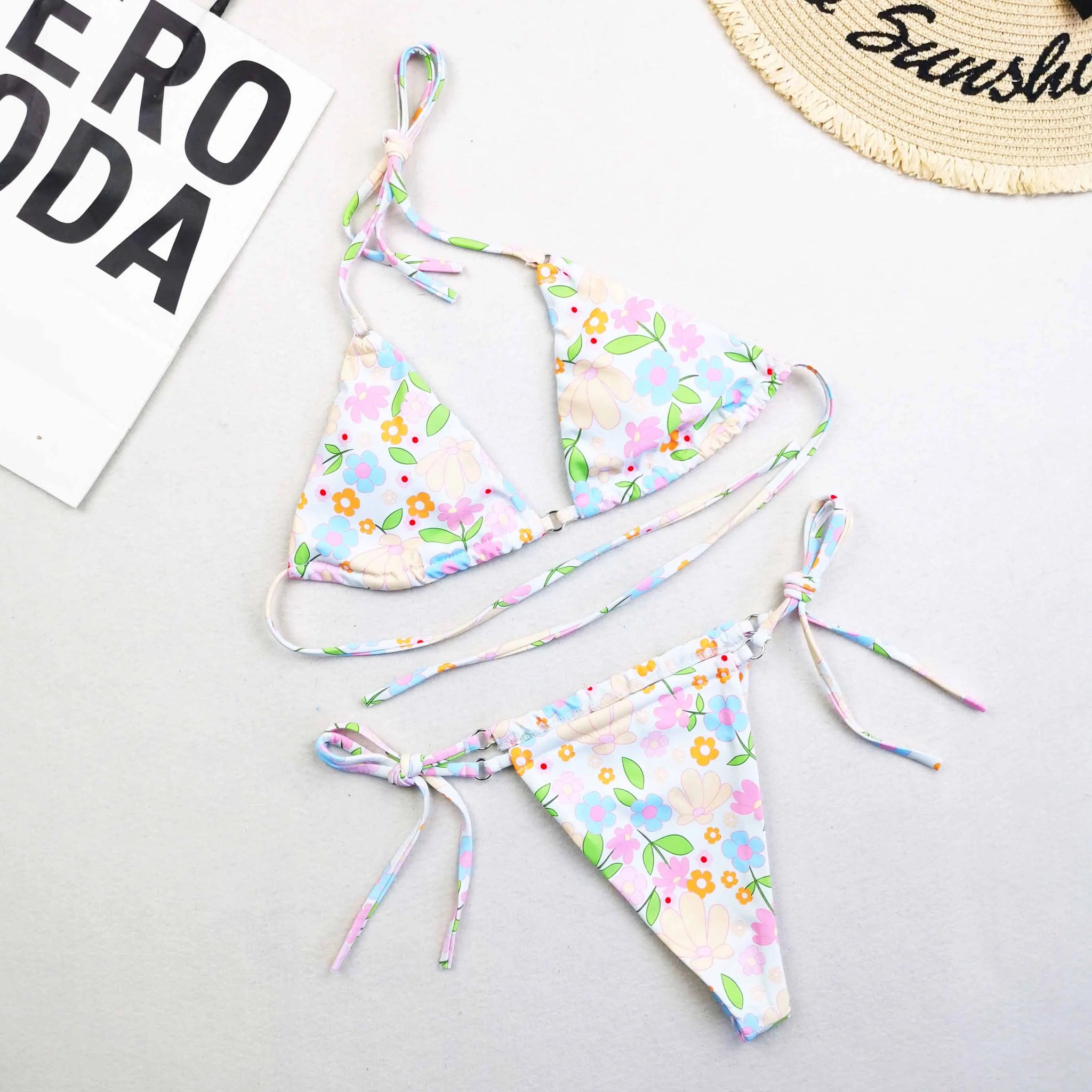 2022 new summer Mini Micro Bikini Set Brazilian Biquinis Triangle Swimwear String Bathing Suit Girl Swimsuit Swim wear Beachwear