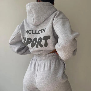 Women Thickened Tracksuit Autumn Winter Warm Hoodies Top Pant Suits Sweatshirts Jogging Pant Outfits Sweatpants 2 Piece Sets