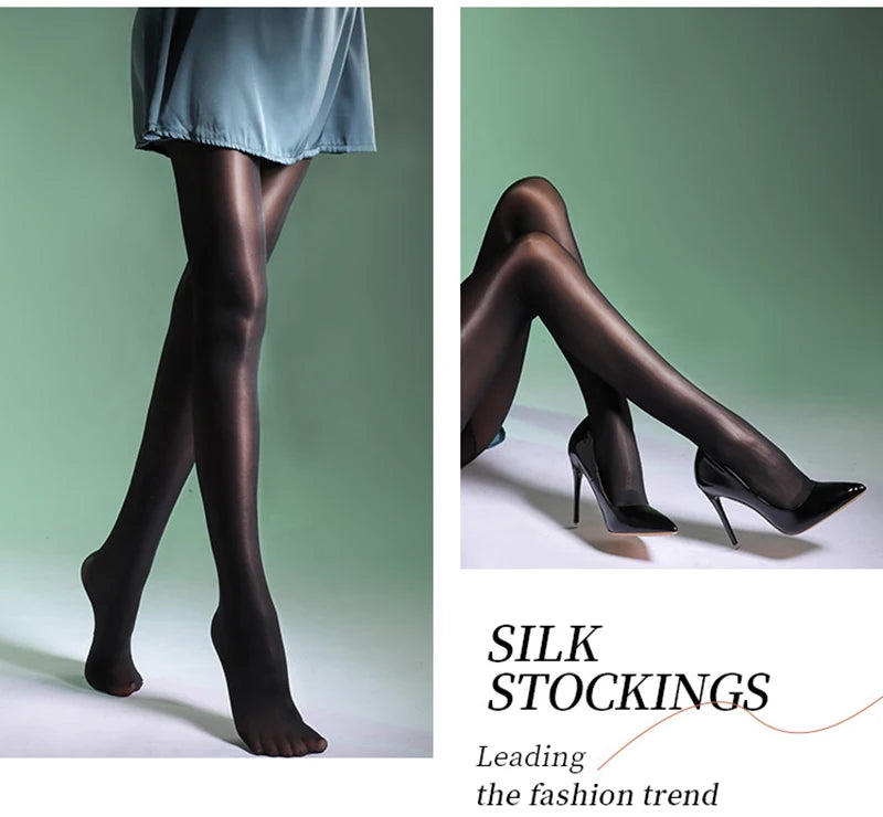 New  Women Silky Glossy Sheer Tights Seamless Anti-Snag Women Tights Female Horse Oil Pantyhose Stockings Sexy Lingerie Clothing