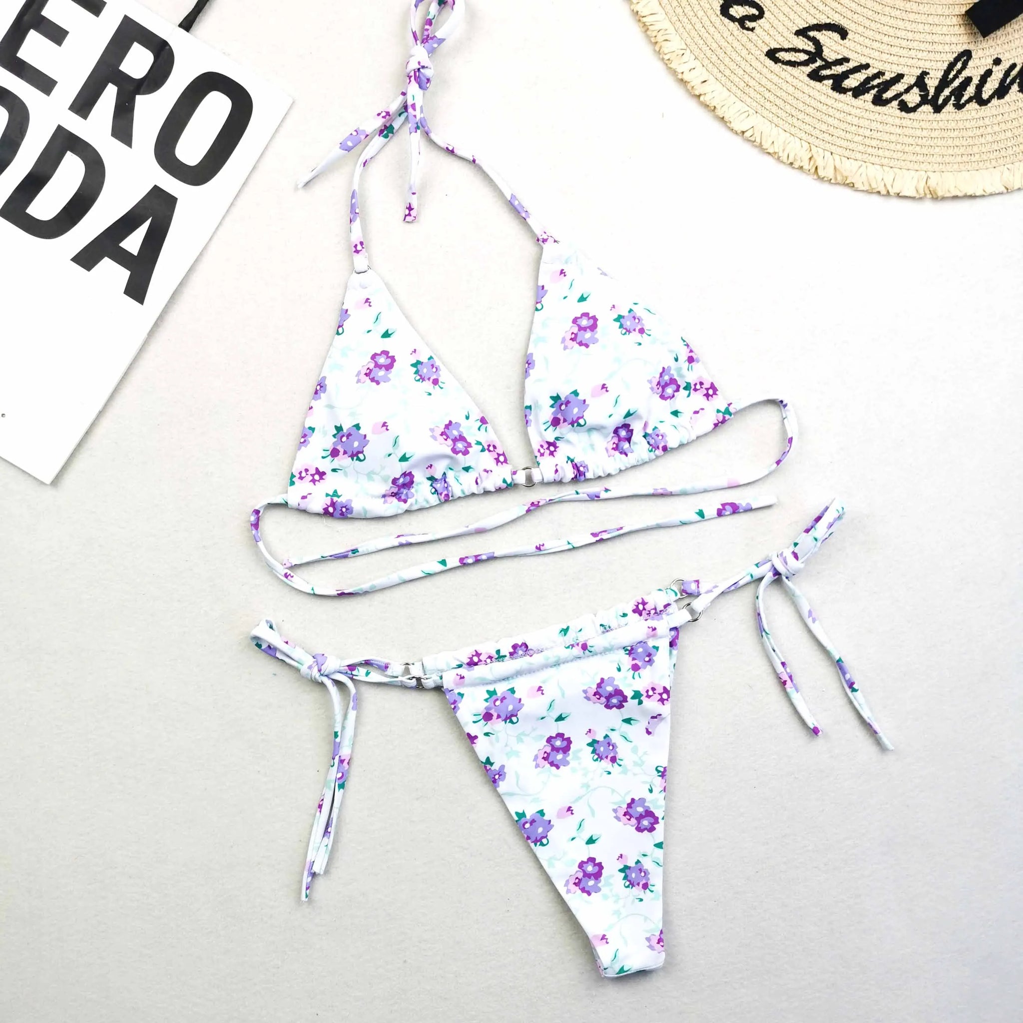 2022 new summer Mini Micro Bikini Set Brazilian Biquinis Triangle Swimwear String Bathing Suit Girl Swimsuit Swim wear Beachwear