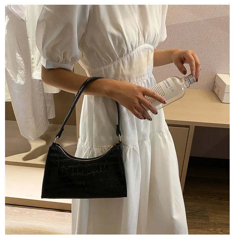 Fashion Exquisite Shopping Bag Retro Casual Women Totes Shoulder Bags Female Leather Solid Color Chain Handbag