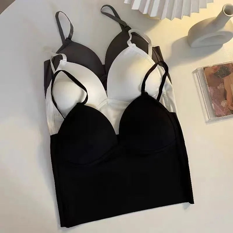 Sexy Women Lingerie Backless Bras Underwear Deep V Low Cut Push Up Bra Intimates Female Breathable Bralette Low Back Invisible