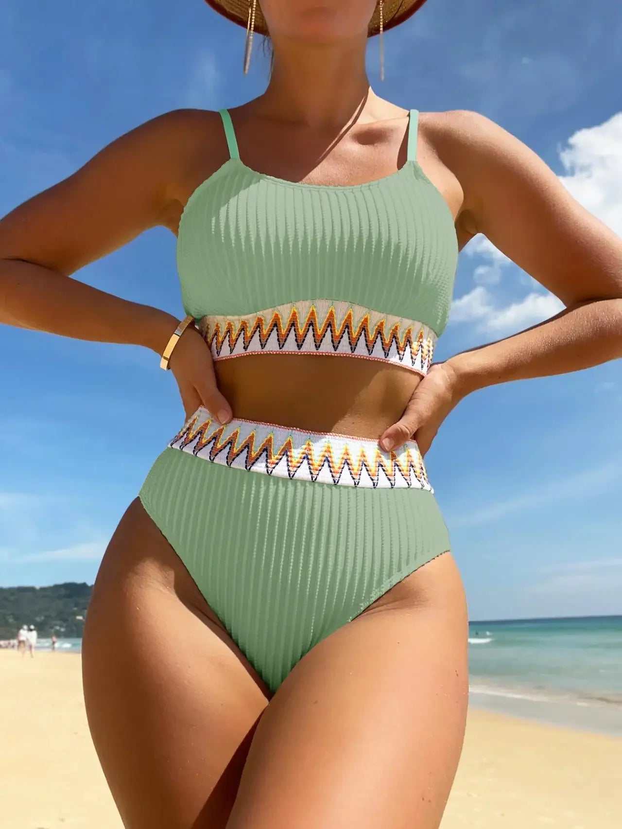 Sexy Bikinis 2024 Women Halter Brazilian Bikini Set Female Pleated Swimsuit New Triangle Swimwear Beach Wear Bathing Suit