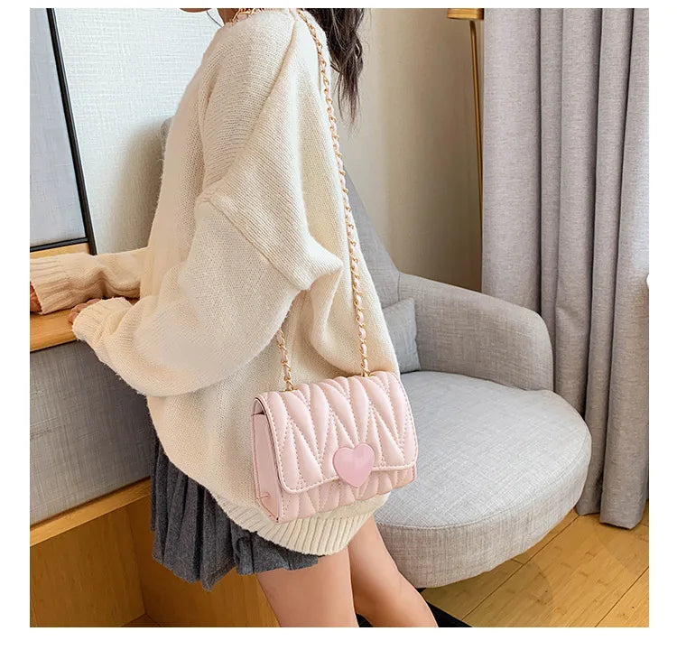 Lovely and Sweet 2023 New Korean Version Side Bags for Girls Fashion All-match Crossbody Bags for Women Flap Pocket Small Bags