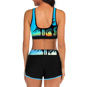 New Tankini Set Two Piece Swimsuit Women High Waist Y2k Bikini Swimwear Luxury Cover Up Beachwear Summer Beach Mujer купальник