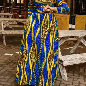 Plus Size 5XL VONDA Maxi Dress 2024 Oversized Women Bohemian Long Sleeve Vintage Printed Sundress Autumn Casual Loose Vestidos