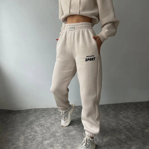 Women Thickened Tracksuit Autumn Winter Warm Hoodies Top Pant Suits Sweatshirts Jogging Pant Outfits Sweatpants 2 Piece Sets