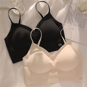 Summer Thin Sexy U-Shaped Back Lingerie Female Inner Wear Undershirt Without Trace Backless Triangle Cup Polymerization Bra