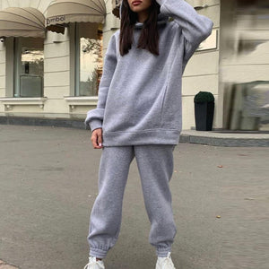 Hoodie pants set Tracksuit Women Outfit Sewing Suits Outfit Two Piece Jogging Set Velour Sweatshirt Hoodie Pants Suit Womens