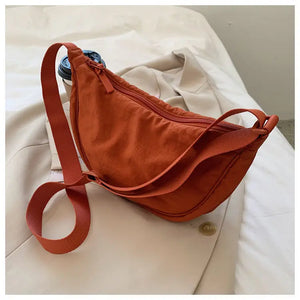 Upgraded Version Simple Design Women's Messenger Bag Nylon Hobos Small Shoulder Bags Vintage Female Girls Purse Cloth Handbags