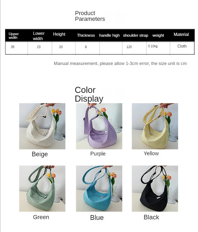 Shoulder Bags Women Solid Harajuku All-match Simple Multifunction Handbags Large Capacity Crossbody Bags for Women Teens Purse