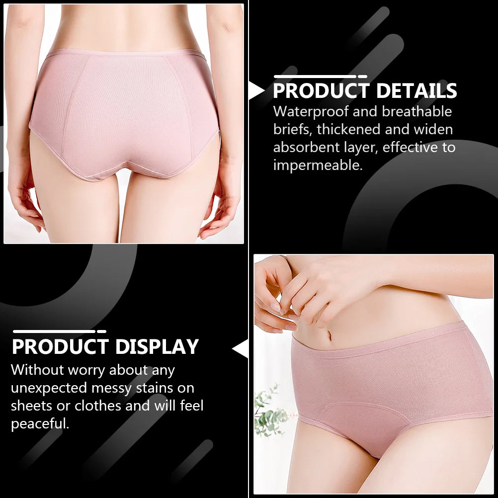 Lingeries Menstrual Pants Mid-waist Period Postpartum Panties Anti-side Leakage Leak-proof Briefs Pink Miss