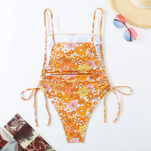 CHICHIC Tropical Plants Paisley Print One Piece Swimsuit Women Tummy Control Sexy Beachwear Vintage Bathing Suit Swimwear 2024