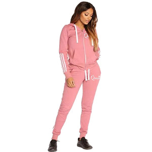 Fashion Casual Sweatsuits for Women Two Pice Set Tracksuit Jogging Suit Zipper Long Hoodies Running Sportswear High Street Pant