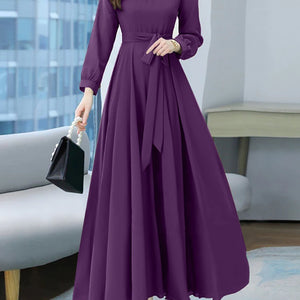 ZANZEA Autumn Women Fashion Party Dress Long Sleeve A-line Long Sundress Solid Holiday Maxi Dresses Vestidos Femme Vintage Robe