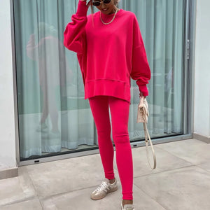 Women Tracksuit Sports Two Piece Set Casual Oversized Sweatshirts And Jogger Pants Set Fleece Sports Suits Workout Outfits Set