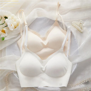 Summer Thin Sexy U-Shaped Back Lingerie Female Inner Wear Undershirt Without Trace Backless Triangle Cup Polymerization Bra