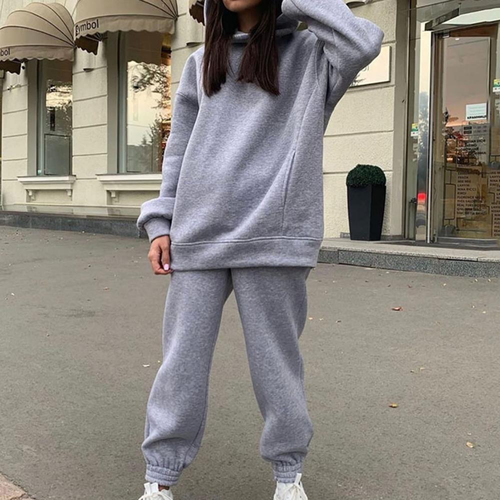 Hoodie pants set Tracksuit Women Outfit Sewing Suits Outfit Two Piece Jogging Set Velour Sweatshirt Hoodie Pants Suit Womens