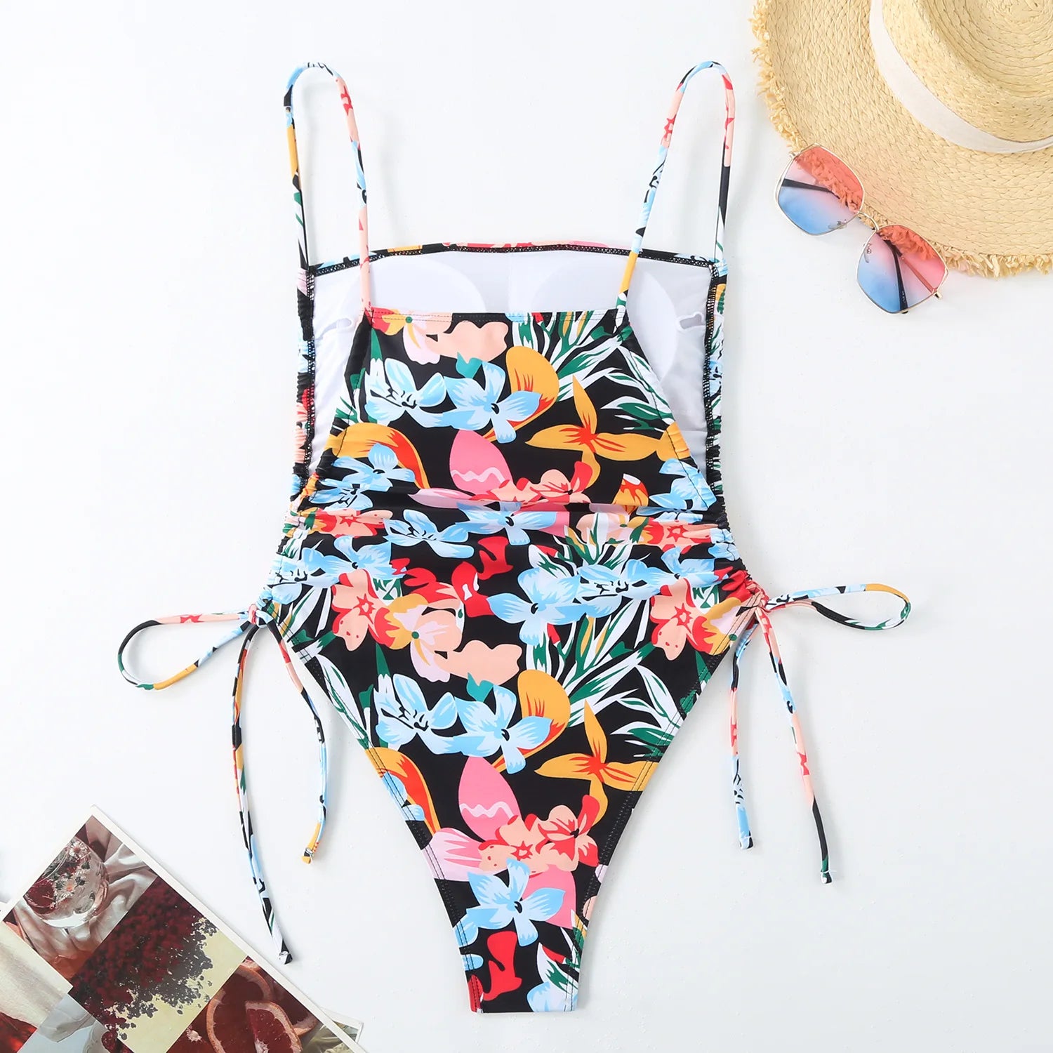 CHICHIC Tropical Plants Paisley Print One Piece Swimsuit Women Tummy Control Sexy Beachwear Vintage Bathing Suit Swimwear 2024