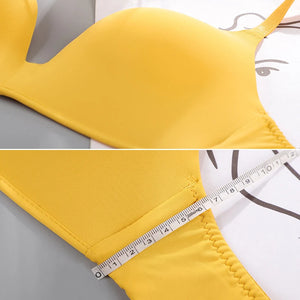 New Women Girls Seamless Thin Bra Underwear Elastic Push Up Bra Tank Top Vest Samll Chest Bra Gathered Lingerie Solid Breathable