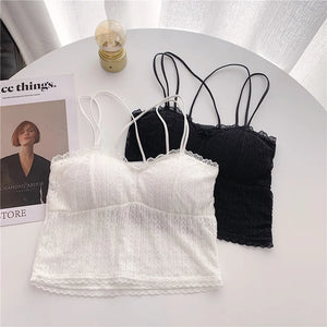 Fashion Lace Camisole For Female Sexy Underwear Women's Lingerie Brassiere White Tube Top Lady Soft Cropped Tops Vest Cami Bra