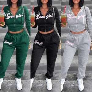 Cropped Hoodie Top Jacket Two Piece Pant Sets 2023 Women Winter Fall Clothes Outfit Y2K Streetwear 2 Piece Set Joggers Tracksuit