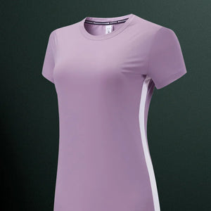 (S-2XL)Women Quick Dry Ice Silk Sport T-shirt Breathable Yoga Tees Shirts Gym Workout Running Short Sleeve Fitness Tops MM715