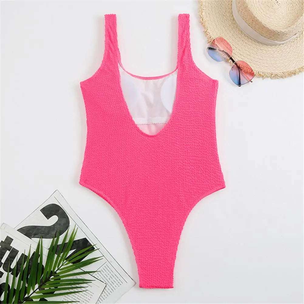 Quick-drying Swimsuit Stylish Candy Color Monokini Backless One-piece Swimsuits for Women Quick-drying for Summer for Skinny